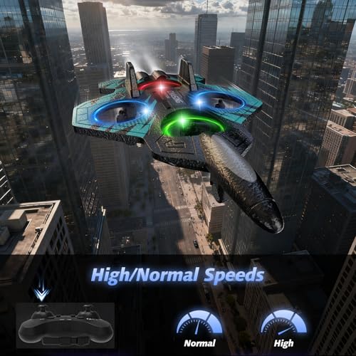 FUNPX Foam RC Plane with 3 Drone Batteries and 3*AAA Batteries (Black/Blue) | 360° flips & stunts, LED night flying, headless mode for easy control, durable foam construction, ideal for beginners aged 6+