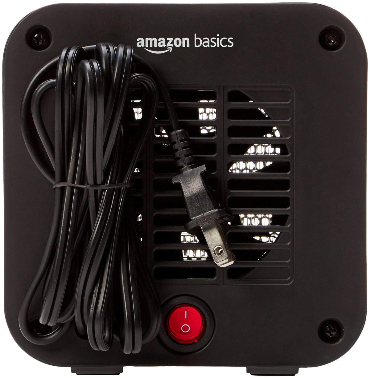 Amazon Basics Ceramic Portable Mini Space Heater for Office Desk, Indoor Use, Fast Heating, 500W, With Tip-Over Protection, Lightweight 1.4 lbs, Black, 5.87"D x 3.15"W x 5.95"H